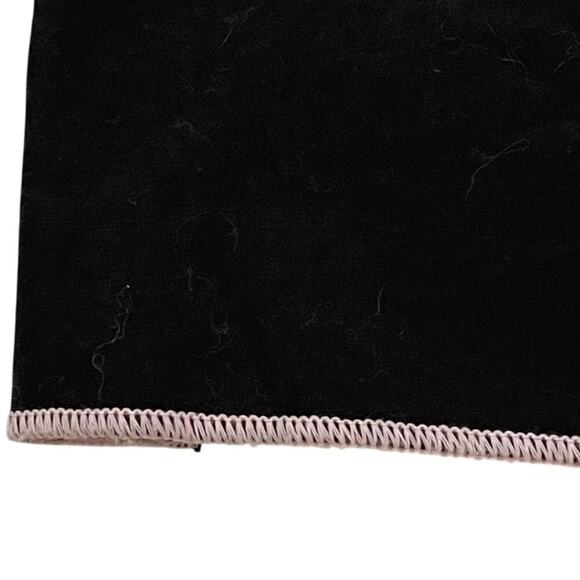 Heart Soul Black Cotton A-Line Skirt Pink Floral Applique Embroidered, Size 5 - Picture 4 of 12